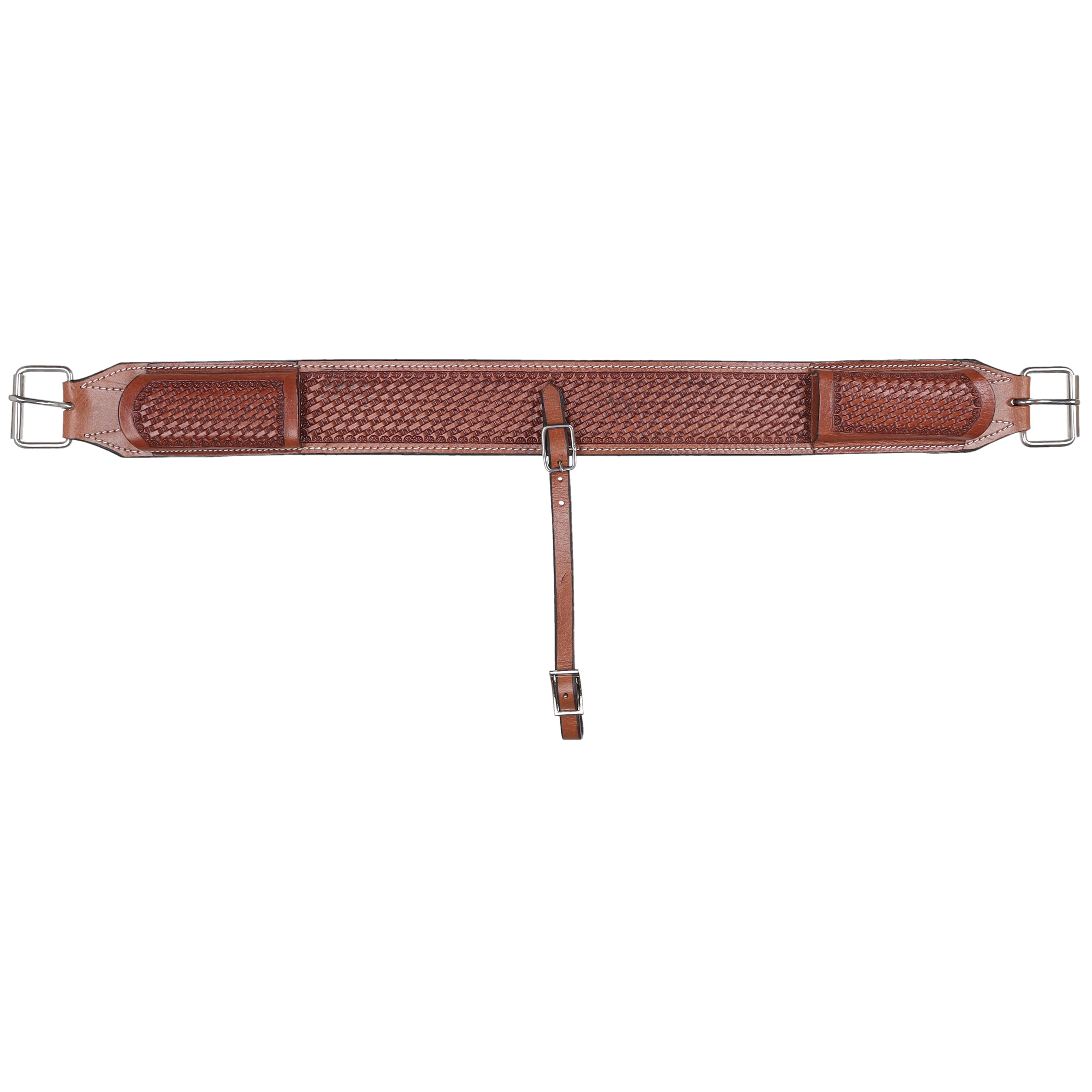Showman Argentina Cow Leather Basket Tooled Backrigging