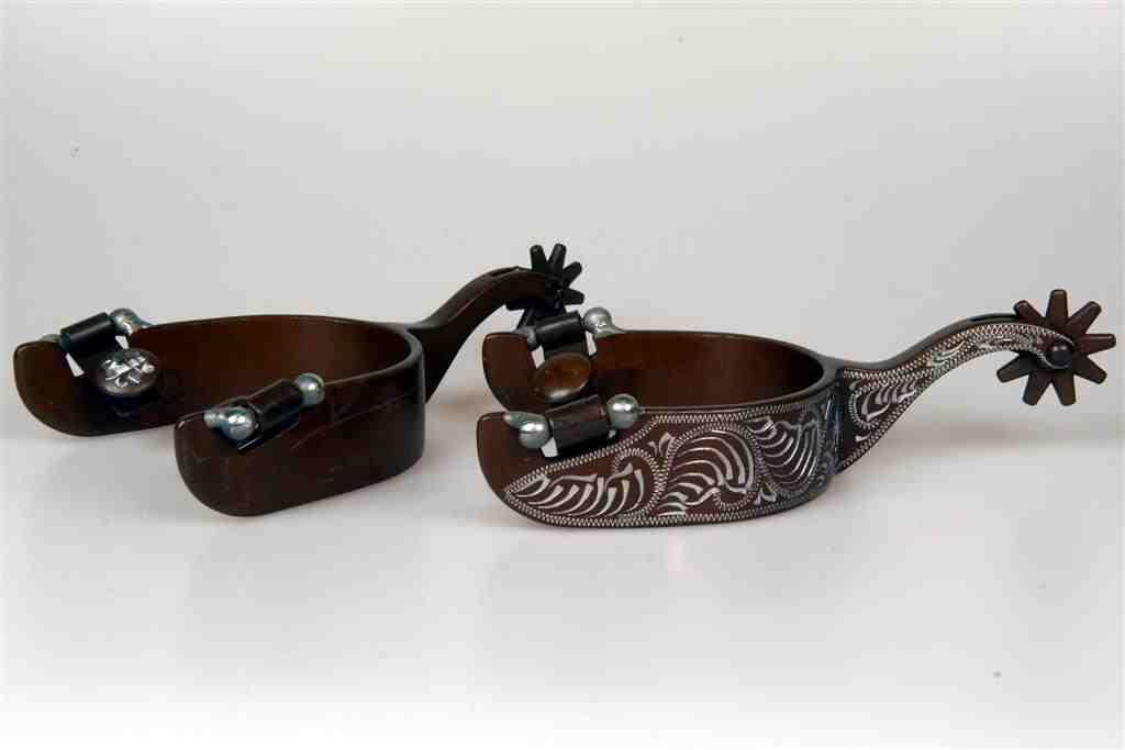 Lami-Cell mens Antique Floral Engraved Spurs