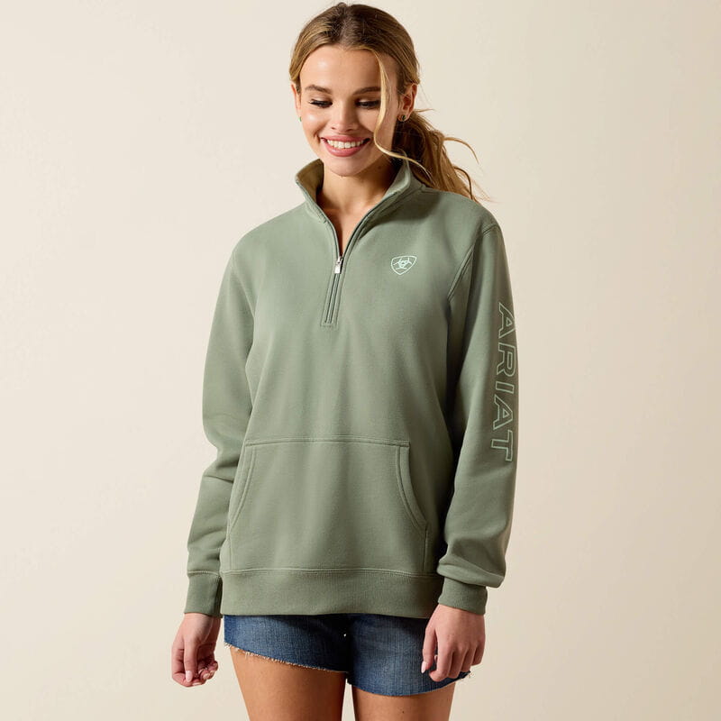 Ariat Womens Logo 1/2 Zip Sweatshirt