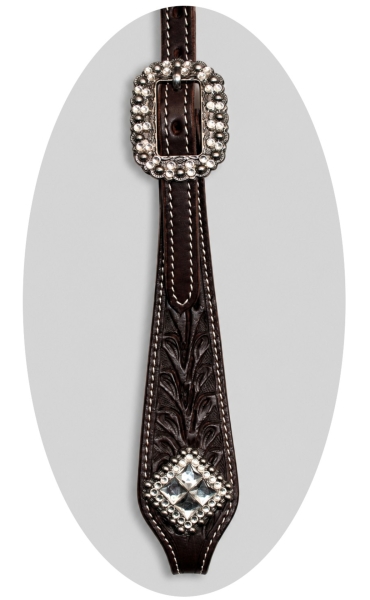 SN Tack Browband Kopfstück Flower latigo brown