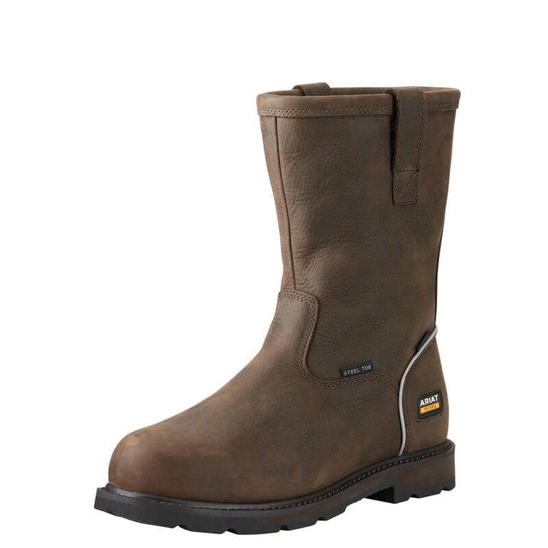 Ariat Mens Groundbreaker Steel Toe Pull-On Waterproof Work Boot