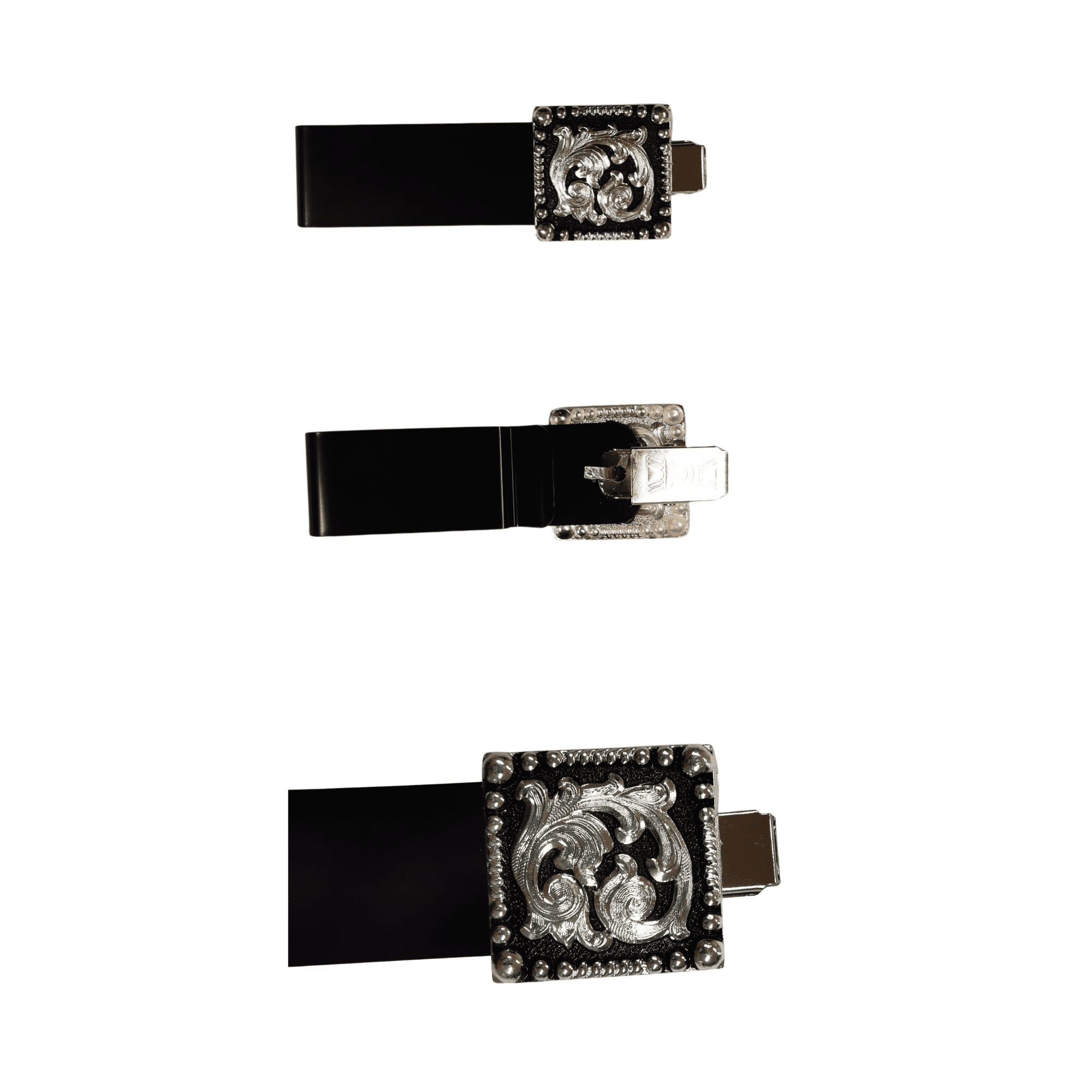 Number Clip german silver black Flower
