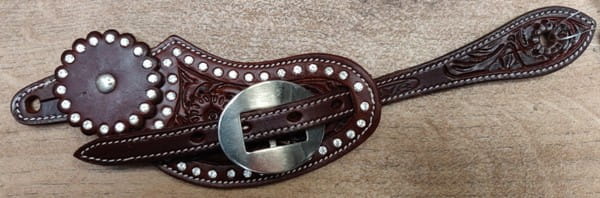 Cattlemans Rhinestone Sporenriemen dark