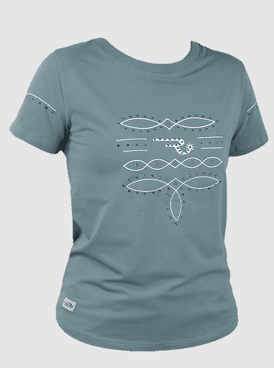 Ranchgirls Rhinestones T-Shirt WILMA grey sea