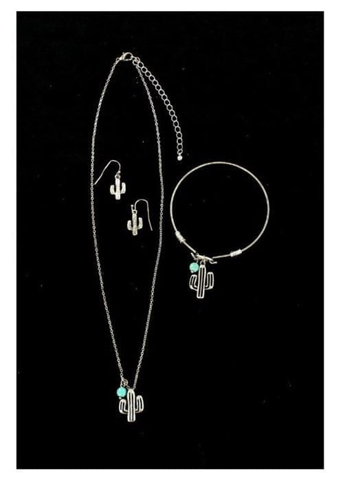 Blazin Roxx Women's Cactus Pendant Jewelry Set