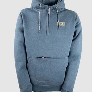 OS Man Half-Zip Hooded Sweatshirt BRENTON melange-blue