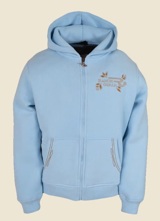 Ranchgirls Hooded Sweat Jacket RONDA crystal blue