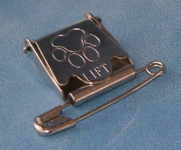 Startnummernclip mit Sicherheitsnadel