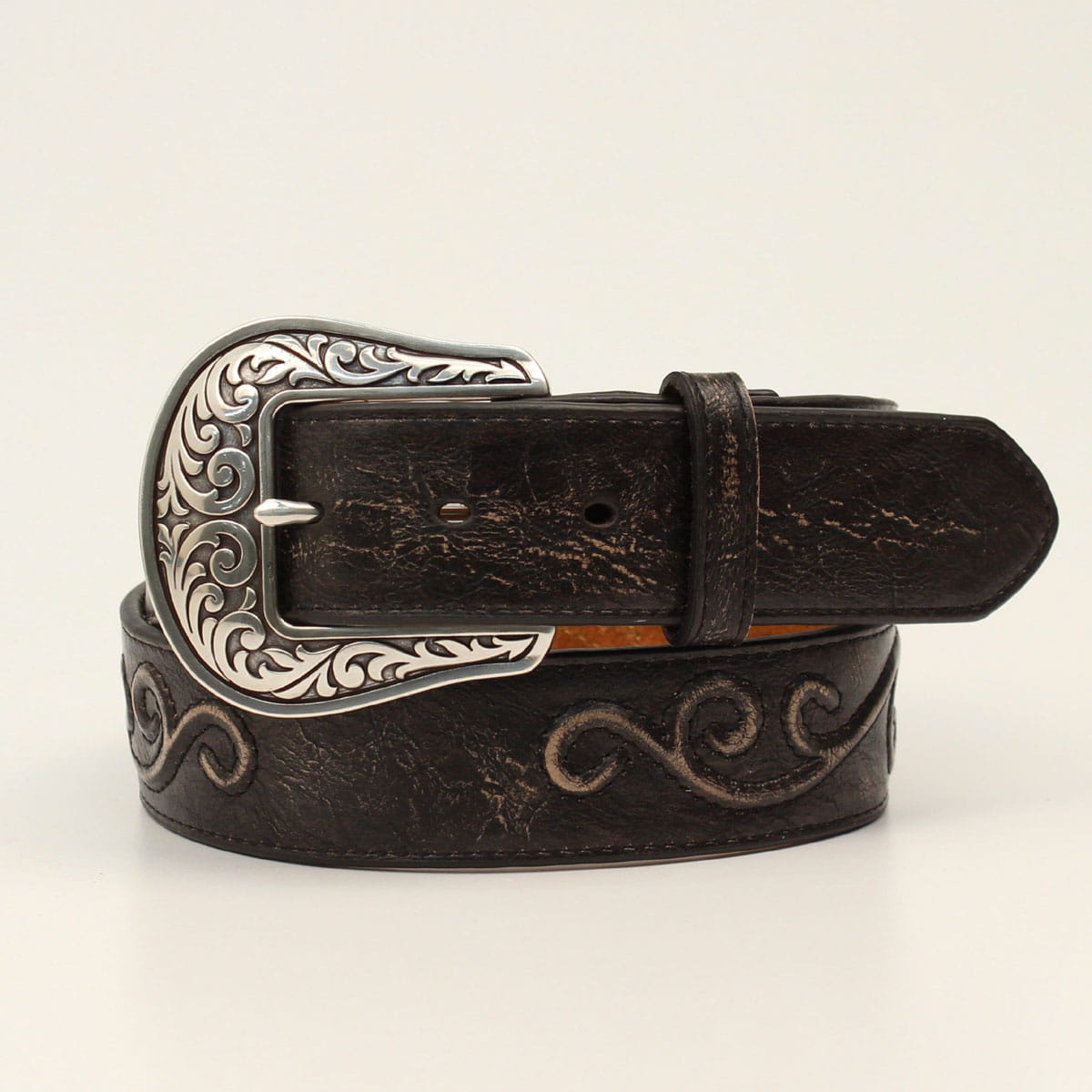 Nocona Ladies Scroll Concho Brown Belt