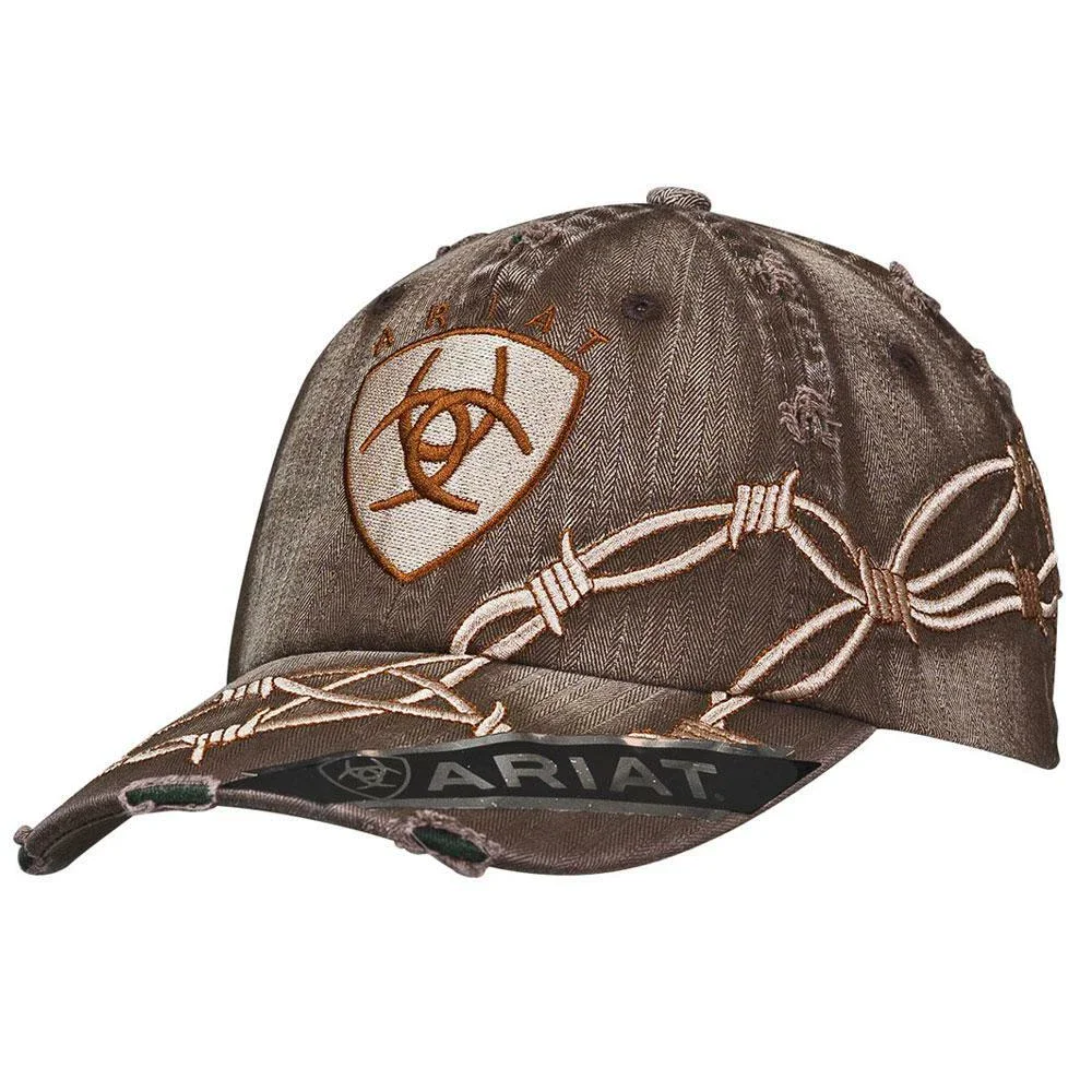 Ariat Unisex Barbwire Ball Cap Brown 