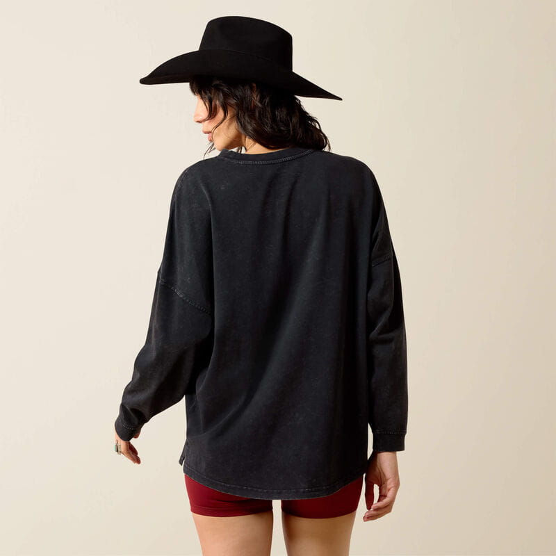 Ariat Womens Canvas Oversized Long Sleeve T-Shirt