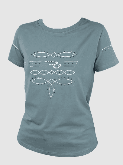 Ranchgirls Rhinestones T-Shirt WILMA grey sea