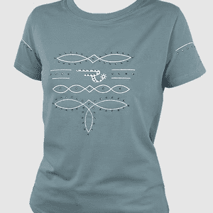 Ranchgirls Rhinestones T-Shirt WILMA grey sea