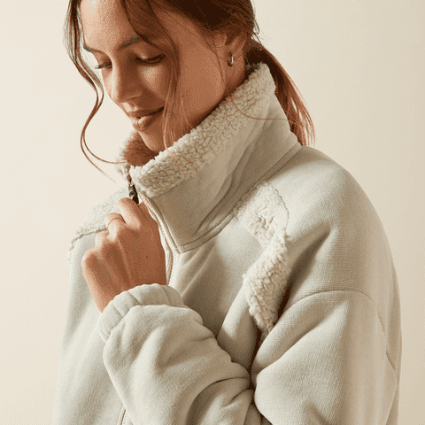 Ariat Womens Lafayette Full Zip Sweatshirt pelican