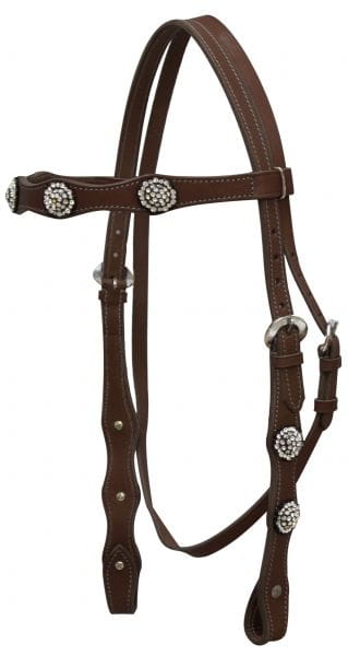 Showman Browband Kopfstück clear rhinestone conchos