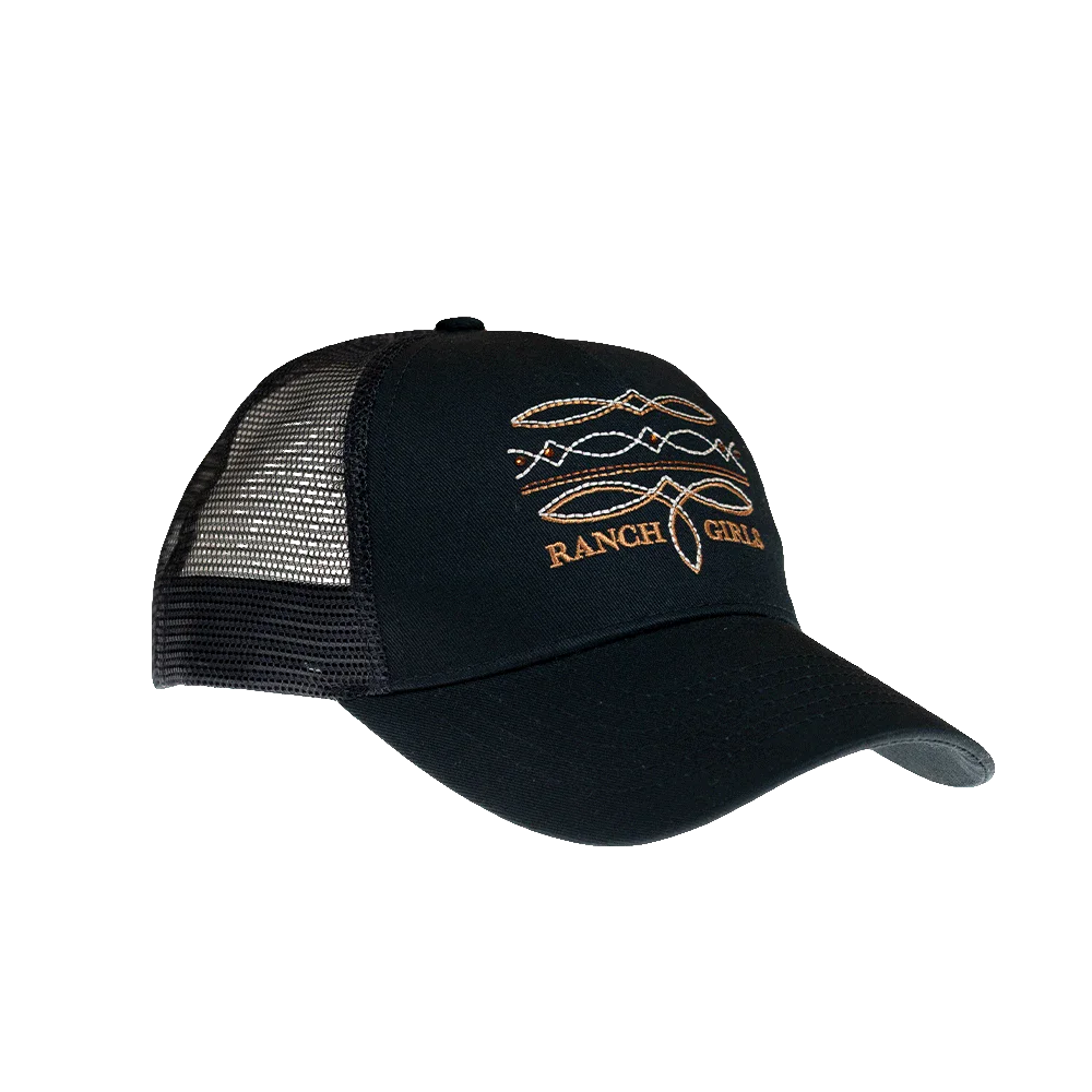 Ranchgirls Cap Wilma bootstitch black/copper