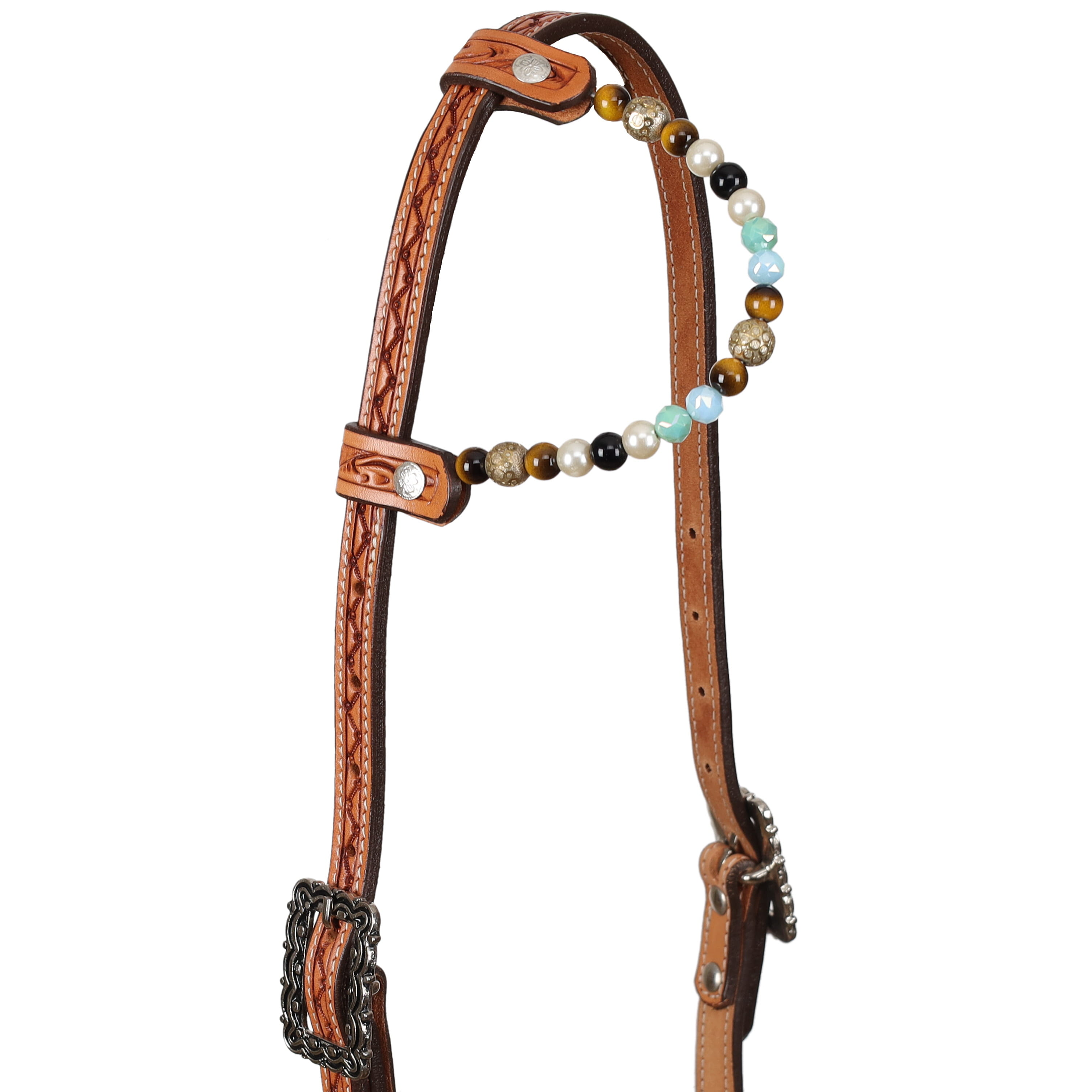 Showman Western Pearl Argentina Cow Leather One Ear Headstall