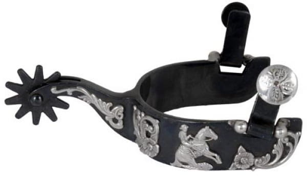 Metalab FG Black Satin Floral Reining Spurs