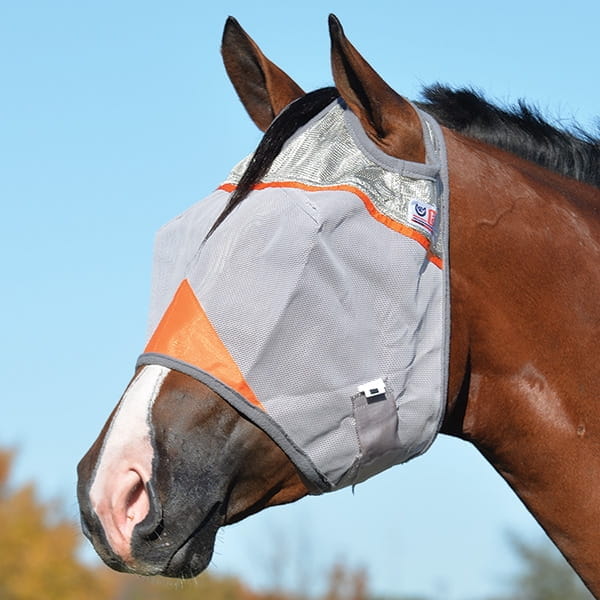 Crusader Orange Fly Mask Cashel UV-Schutz