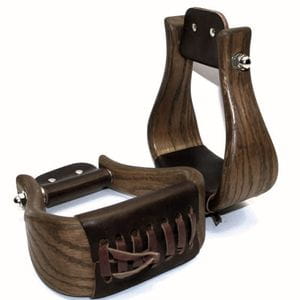 Flat Bottom Premium Holzsteigbügel brown antique