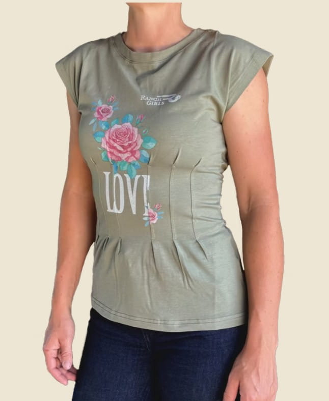 Ranchgirls tailored T-Shirt NORA sage green