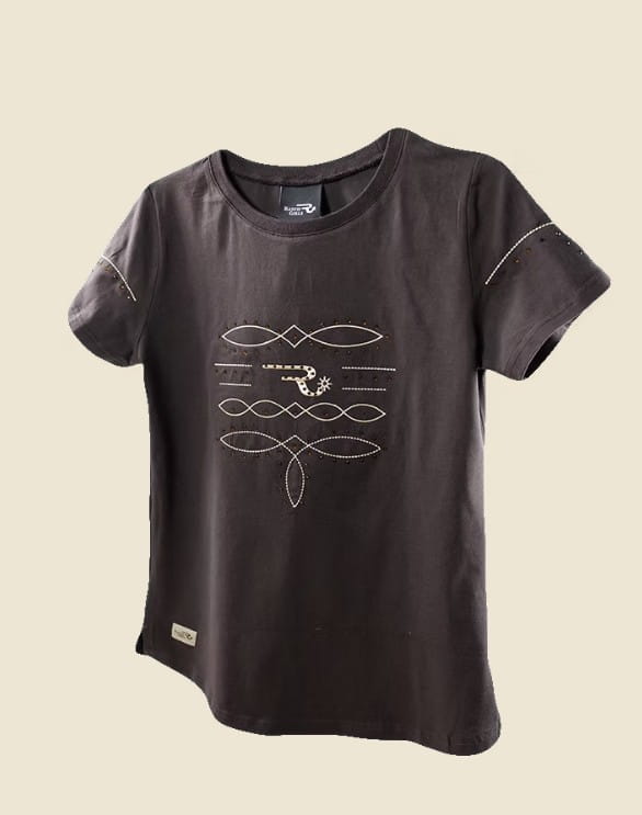 Ranchgirls Rhinestones T-Shirt WILMA mustang brown