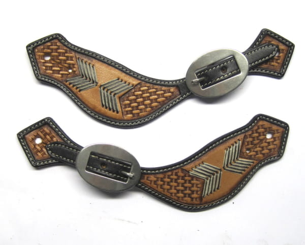 EE Tack Sporenriemen Basketweave Arrow