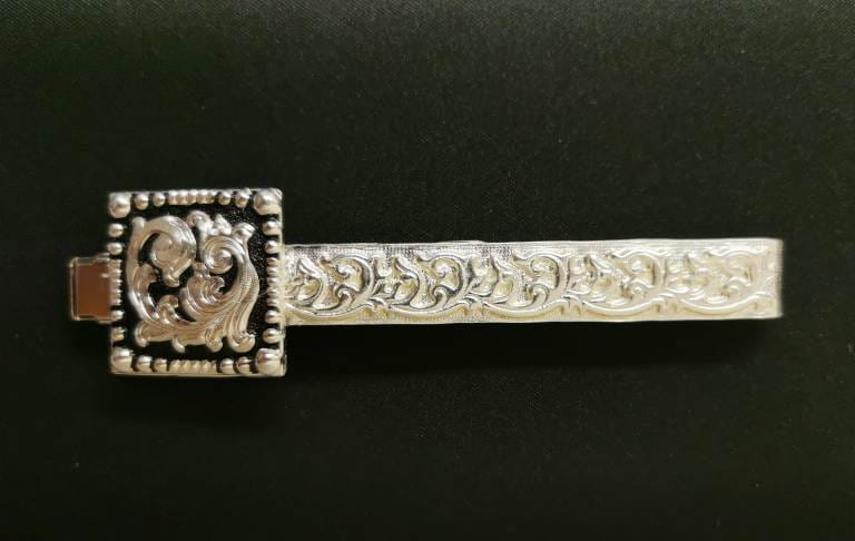 Number Clip german silver black Flower