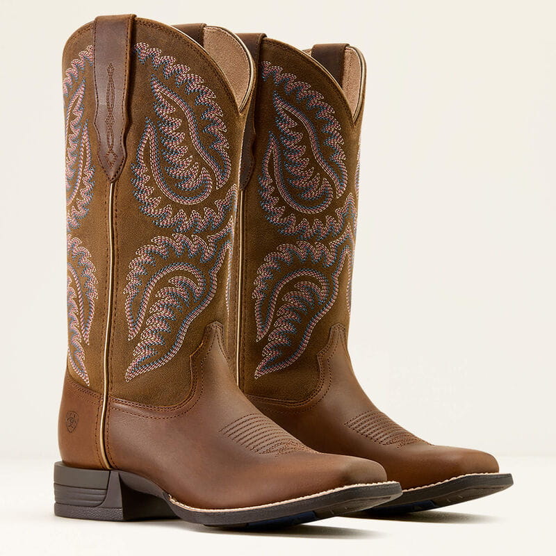 Ariat Womens Cattle Caite Wide Square Toe Western Boot
