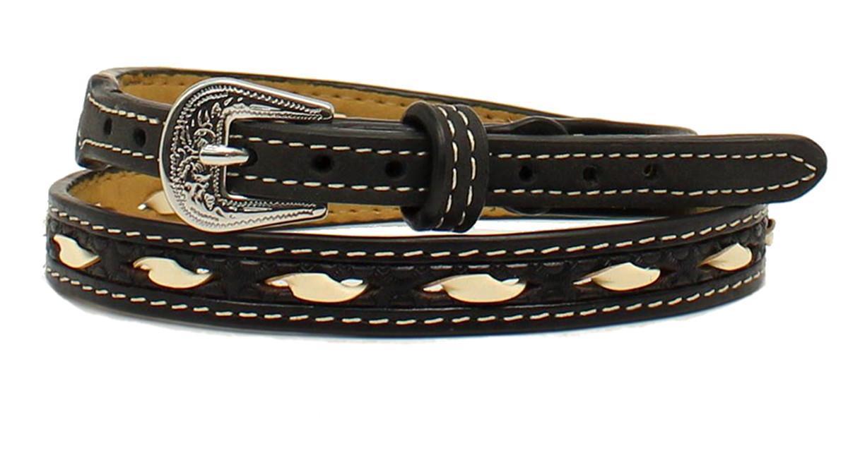 Black & Ivory Laced Leder Hutband