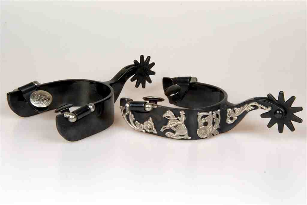 Metalab FG Black Satin Floral Reining Spurs