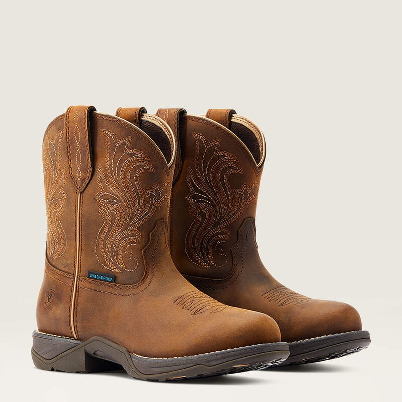 Ariat Womens Anthem Round Toe Shortie Waterproof Western Boot