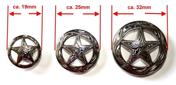 Stars Concho with Chicago Screw in 3 versch. Größen