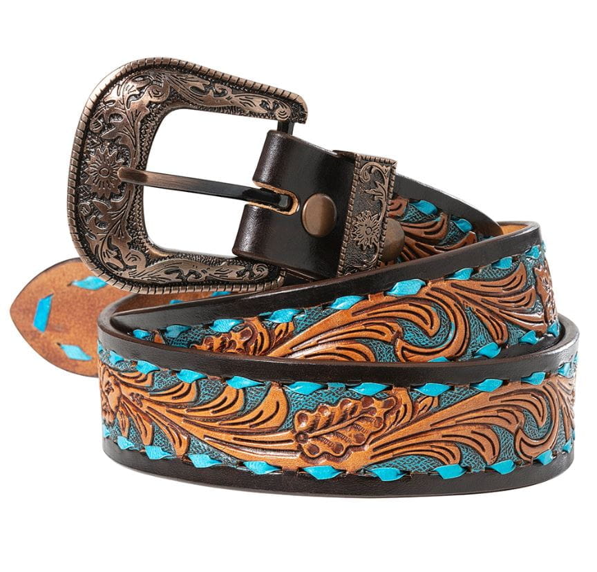 Stars&Stripes Ledergürtel Turquoise Oak Dream