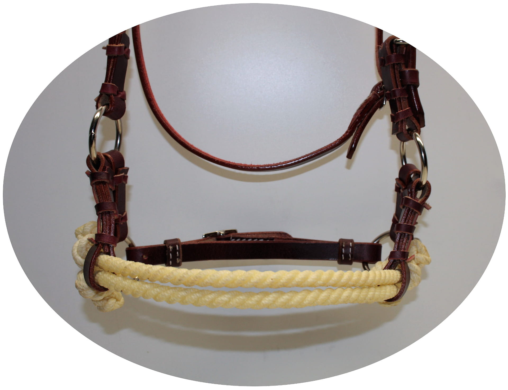 Side Pull  Latigo Leather  Double Rope Noseband