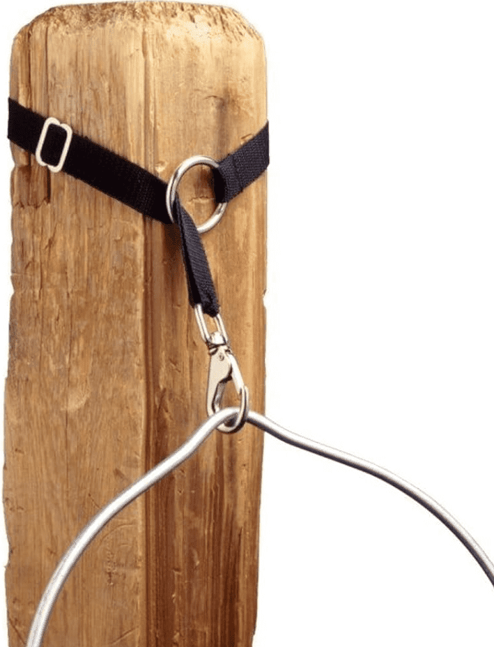 Praktische und flexible Aufhängung für Eimer, Heunetze etc.