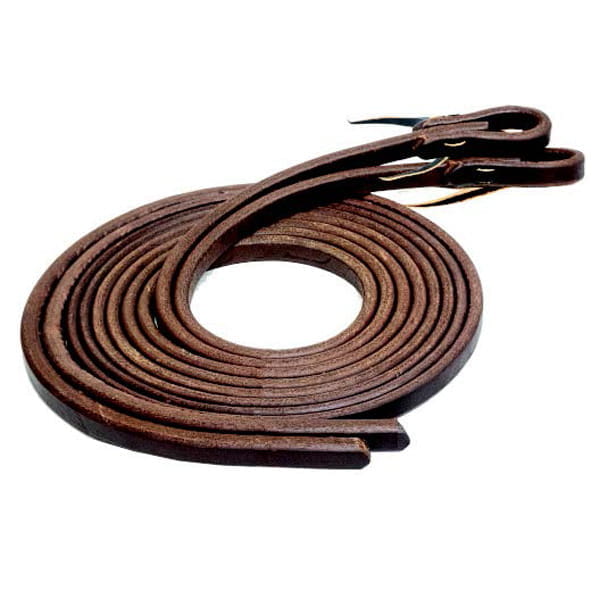Mustang Oiled Harness Leather Split Reins 1/2" heavy ends