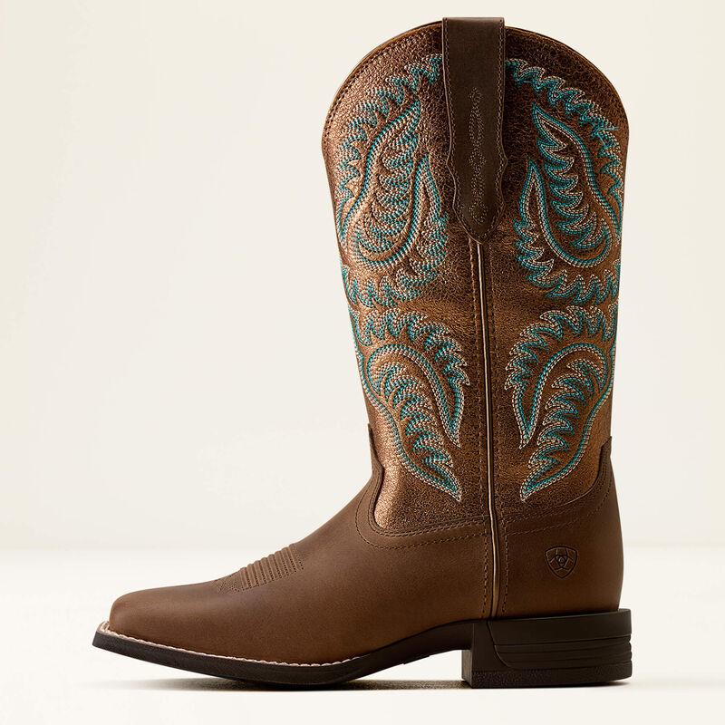 Ariat Womens Cattle Caite Wide Square Toe Western Boot
