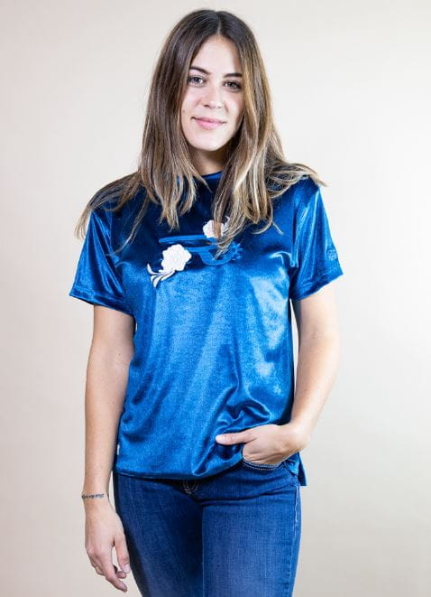 Ranchgirls velvet T-Shirt VIVIENNE ice blue