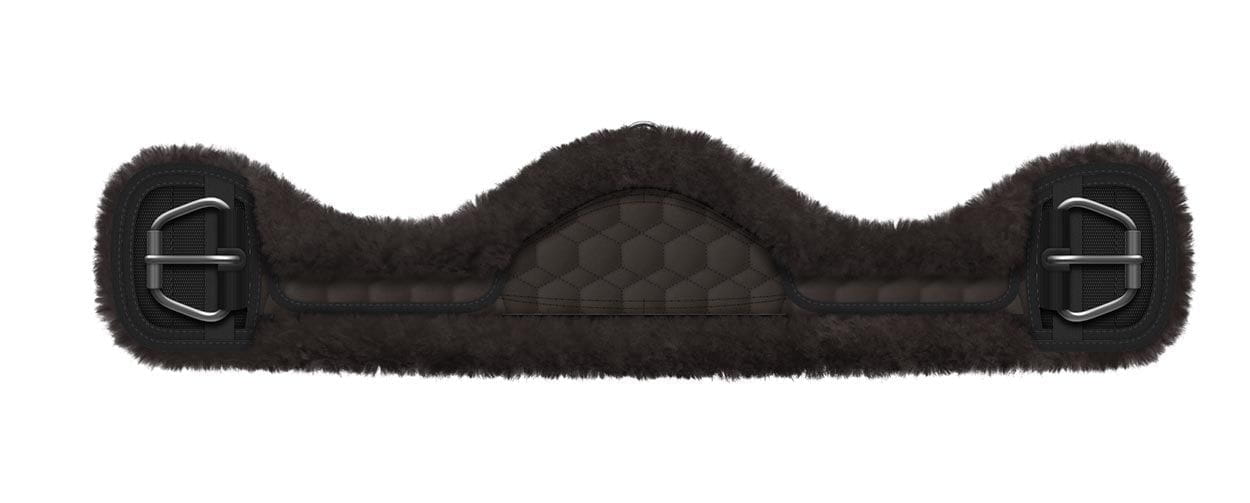 Mattes asymmetrischer Lammfell Bauchgurt abnehmbar