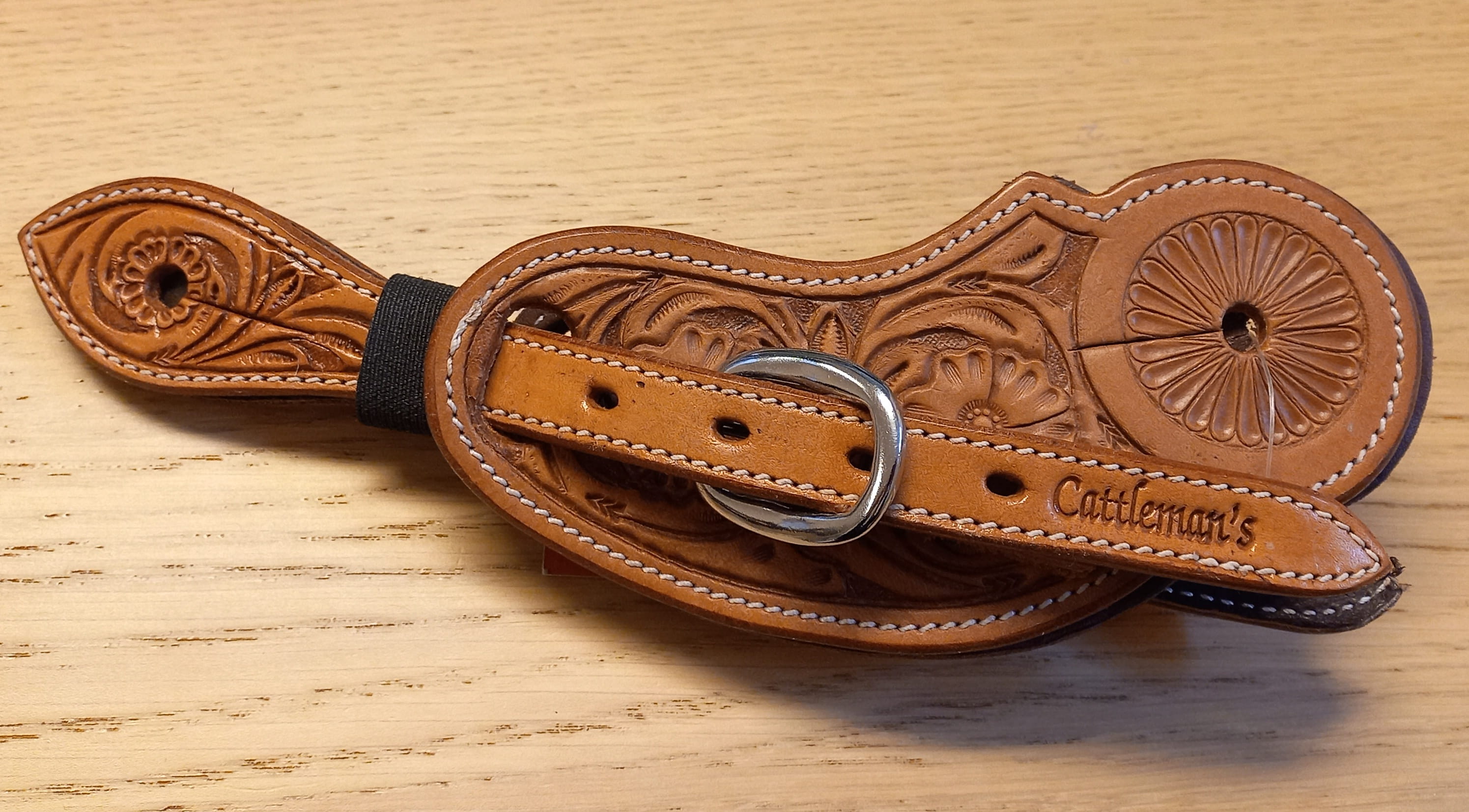 Cattleman's Sporenriemen Flower Tooling