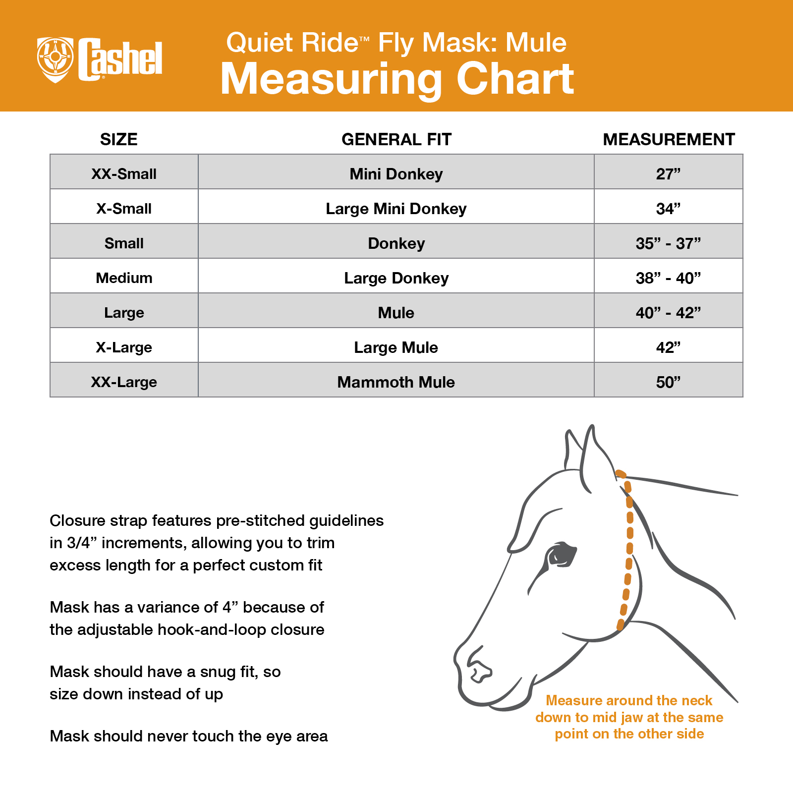 Cashel Quiet Ride Fly Mask with Mule Ears