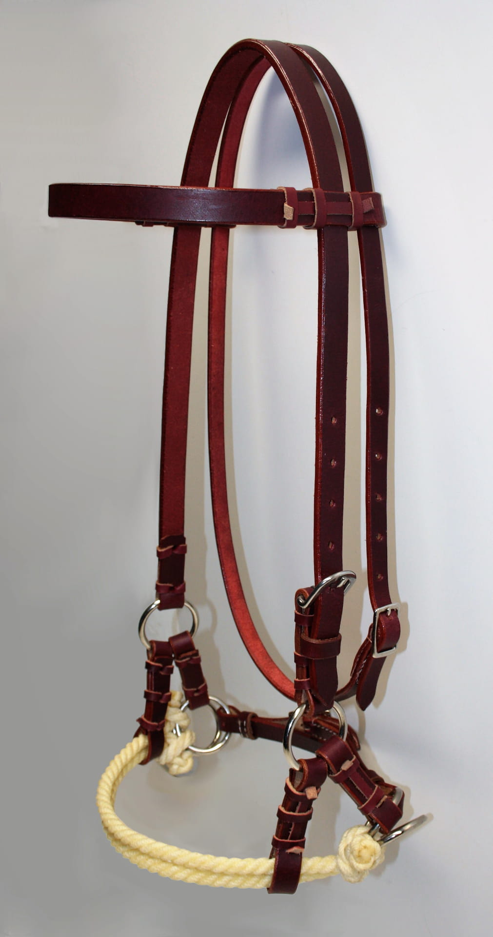 Side Pull  Latigo Leather  Double Rope Noseband