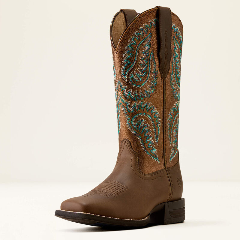 Ariat Womens Cattle Caite Wide Square Toe Western Boot