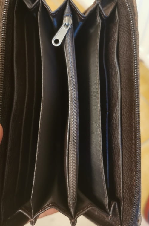 Ariat Ladies Leopard Print and Studded Brown Leather Clutch