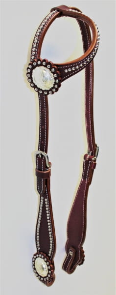 Einohr Kopfstück Turned Latigo Dots