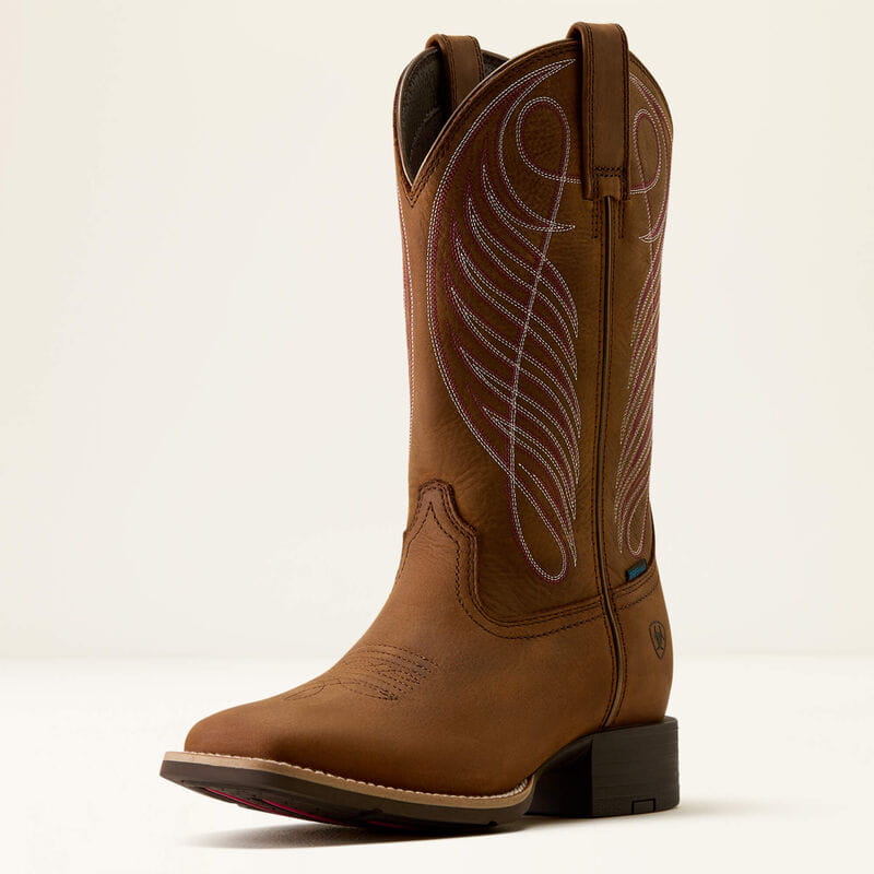Ariat Womens Round Up Waterproof Wide Square Toe Western Boot