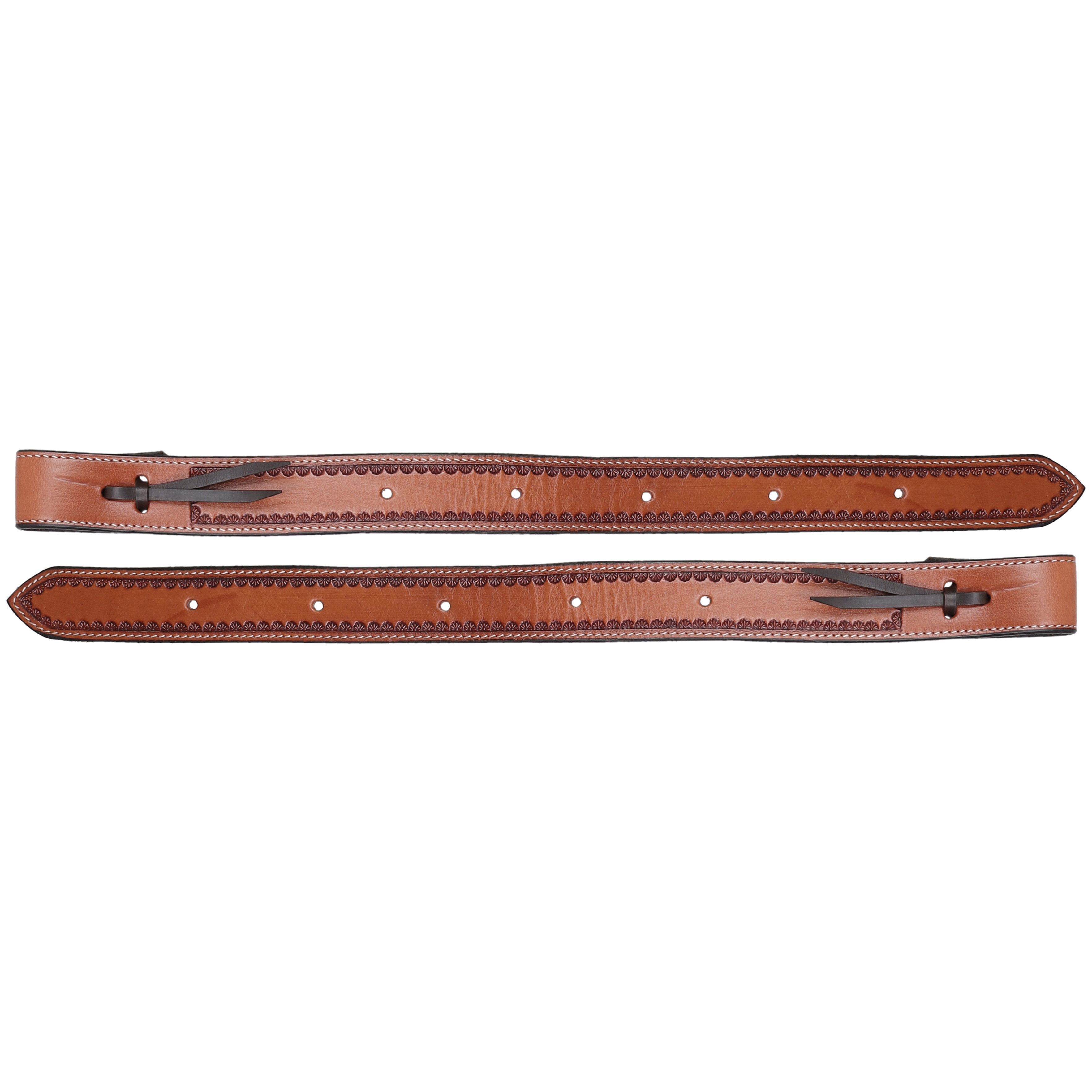 Showman Argentina Cow Leather Basket Tooled Backrigging