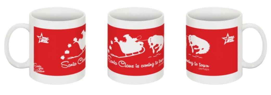 PT Santa goes Western Tasse in 4 Motiven