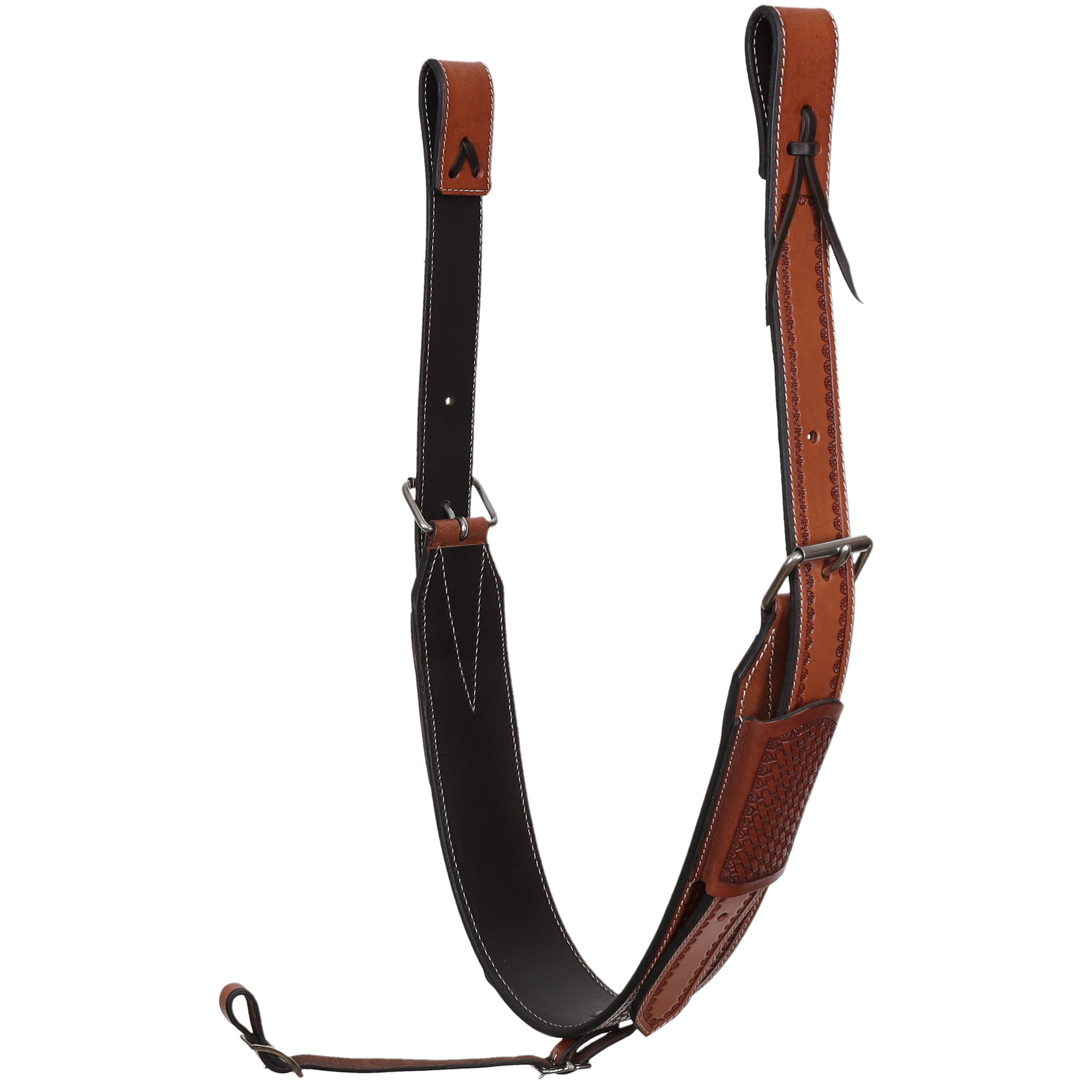 Showman Argentina Cow Leather Basket Tooled Backrigging